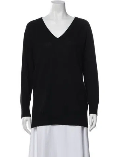 Pre-owned Equipment Cashmere V-neck Sweater In Black