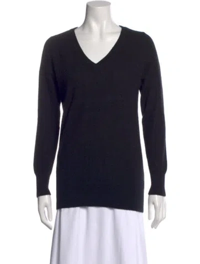 Pre-owned Equipment Cashmere V-neck Sweater In Black