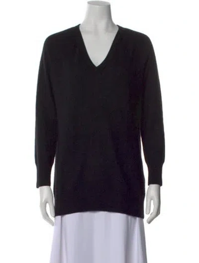 Pre-owned Equipment Cashmere V-neck Sweater In Black