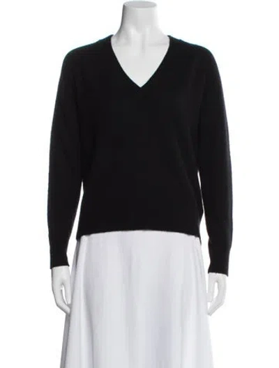 Pre-owned Equipment Cashmere V-neck Sweater In Black