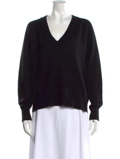 Pre-owned Equipment Cashmere V-neck Sweater In Black