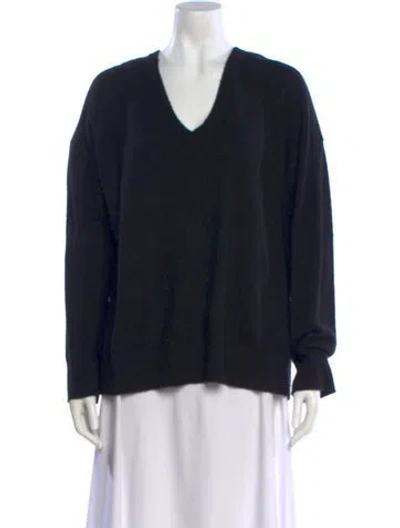 Pre-owned Equipment Cashmere V-neck Sweater In Black