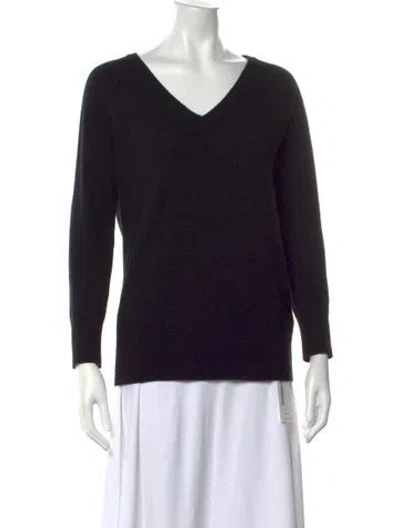 Pre-owned Equipment Cashmere V-neck Sweater In Black