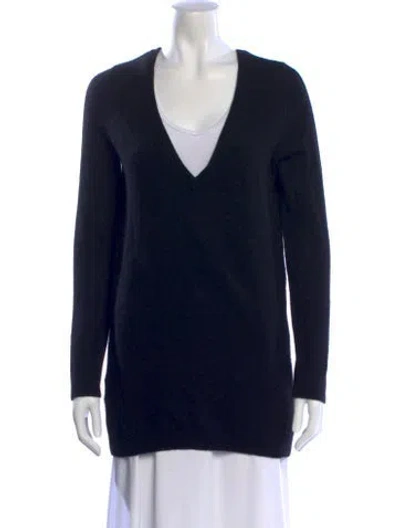 Pre-owned Equipment Cashmere V-neck Sweater In Black