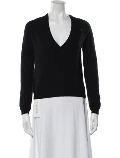 Pre-owned Equipment Cashmere V-neck Sweater In Black