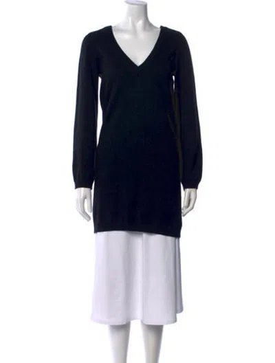 Pre-owned Equipment Cashmere V-neck Sweater In Black