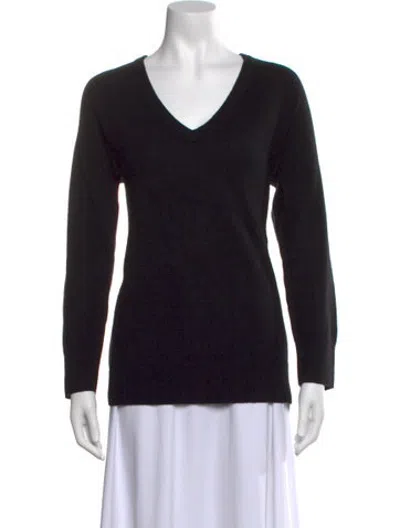 Pre-owned Equipment Cashmere V-neck Sweater In Black