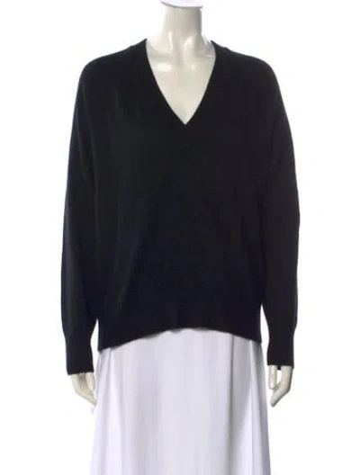 Pre-owned Equipment Cashmere V-neck Sweater In Blue