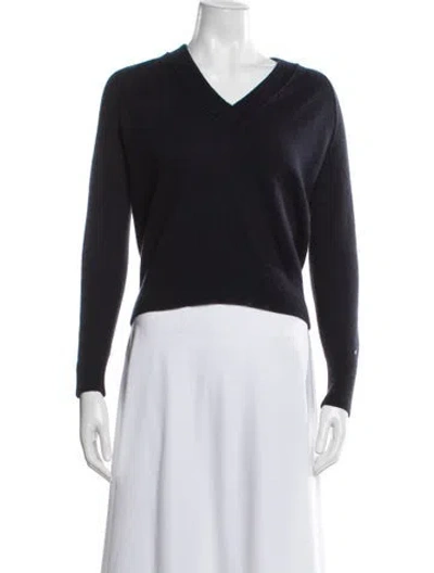 Pre-owned Equipment Cashmere V-neck Sweater In Blue