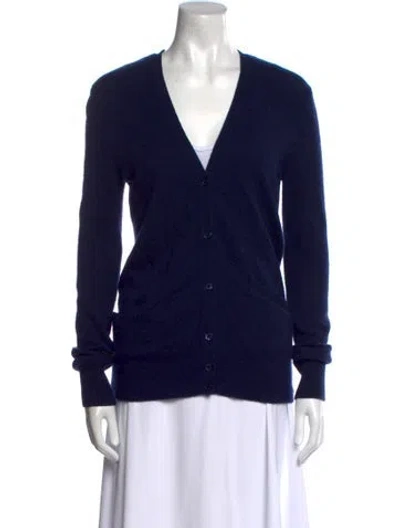 Pre-owned Equipment Cashmere V-neck Sweater In Blue