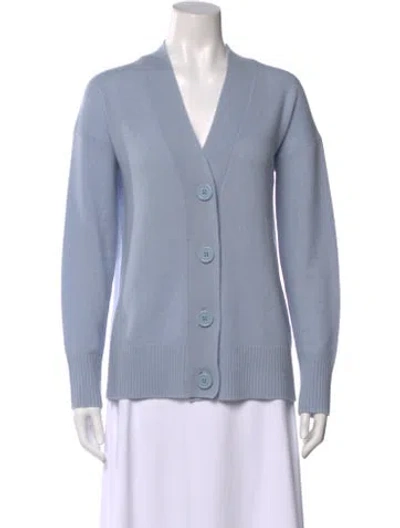 Pre-owned Equipment Cashmere V-neck Sweater In Blue