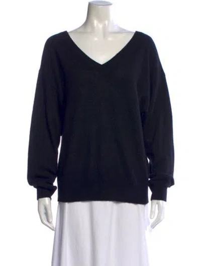 Pre-owned Equipment Cashmere V-neck Sweater In Blue