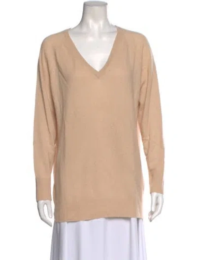 Pre-owned Equipment Cashmere V-neck Sweater In Brown