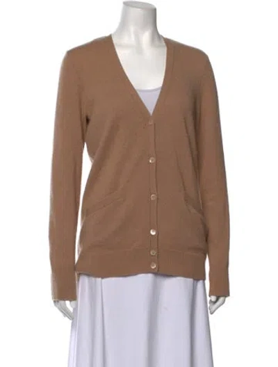 Pre-owned Equipment Cashmere V-neck Sweater In Brown
