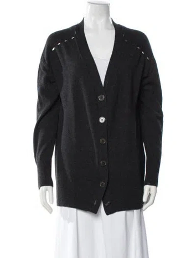 Pre-owned Equipment Cashmere V-neck Sweater In Gray