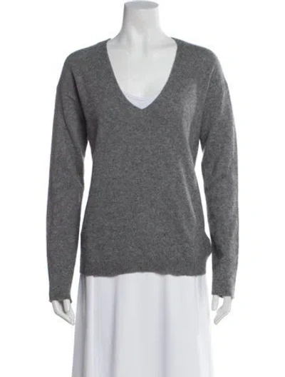 Pre-owned Equipment Cashmere V-neck Sweater In Gray