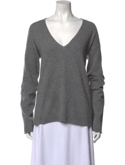 Pre-owned Equipment Cashmere V-neck Sweater In Gray