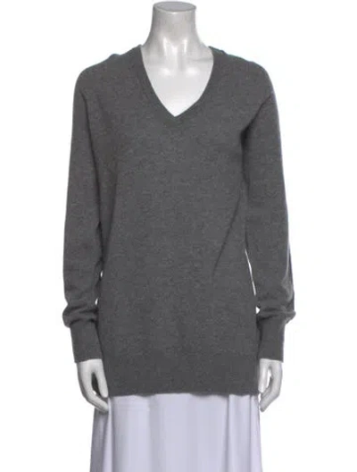 Pre-owned Equipment Cashmere V-neck Sweater In Gray