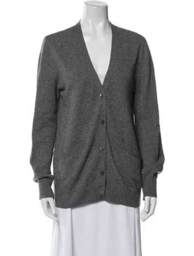 Pre-owned Equipment Cashmere V-neck Sweater In Gray