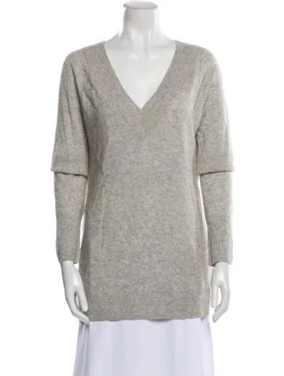 Pre-owned Equipment Cashmere V-neck Sweater In Gray
