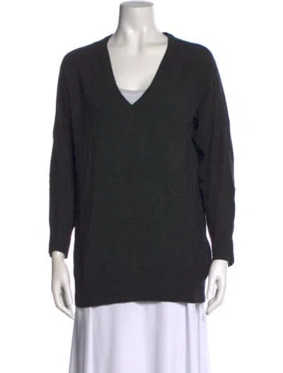 Pre-owned Equipment Cashmere V-neck Sweater In Gray