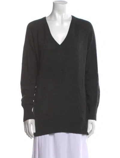 Pre-owned Equipment Cashmere V-neck Sweater In Gray