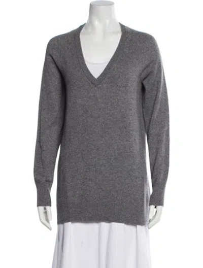 Pre-owned Equipment Cashmere V-neck Sweater In Gray
