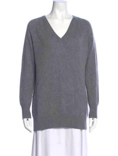 Pre-owned Equipment Cashmere V-neck Sweater In Gray