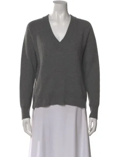 Pre-owned Equipment Cashmere V-neck Sweater In Gray