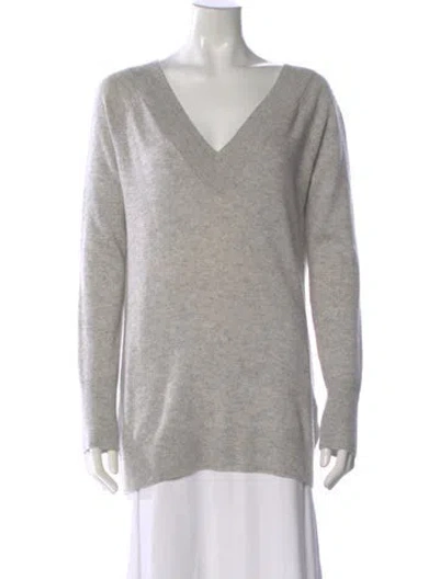 Pre-owned Equipment Cashmere V-neck Sweater In Gray