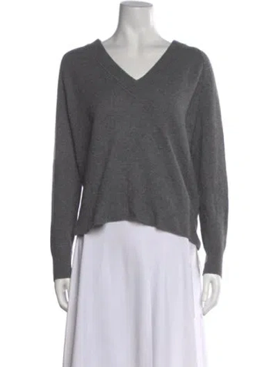 Pre-owned Equipment Cashmere V-neck Sweater In Gray