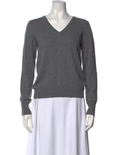 Pre-owned Equipment Cashmere V-neck Sweater In Grey