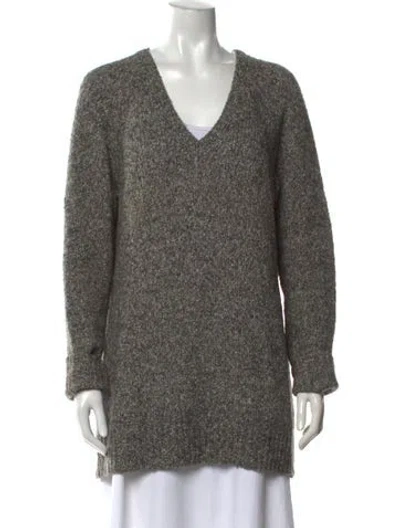 Pre-owned Equipment Cashmere V-neck Sweater In Grey