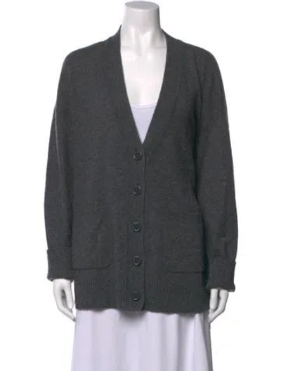 Pre-owned Equipment Cashmere V-neck Sweater In Grey