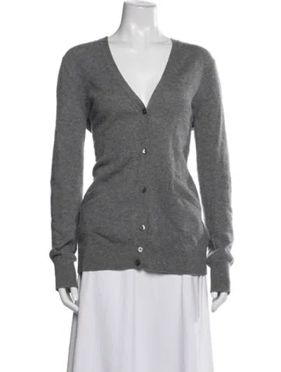 Pre-owned Equipment Cashmere V-neck Sweater In Grey