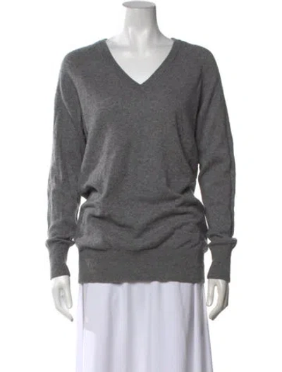 Pre-owned Equipment Cashmere V-neck Sweater In Grey