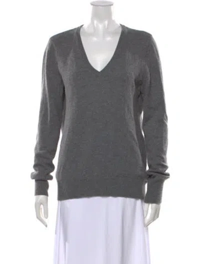 Pre-owned Equipment Cashmere V-neck Sweater In Grey