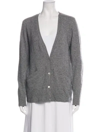 Pre-owned Equipment Cashmere V-neck Sweater In Grey