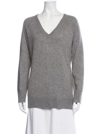 Pre-owned Equipment Cashmere V-neck Sweater In Grey