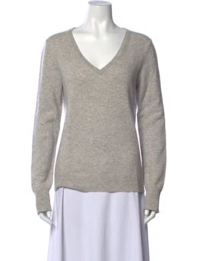 Pre-owned Equipment Cashmere V-neck Sweater In Grey