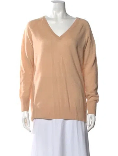 Pre-owned Equipment Cashmere V-neck Sweater In Neutral