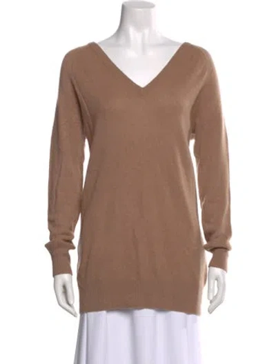Pre-owned Equipment Cashmere V-neck Sweater In Neutral