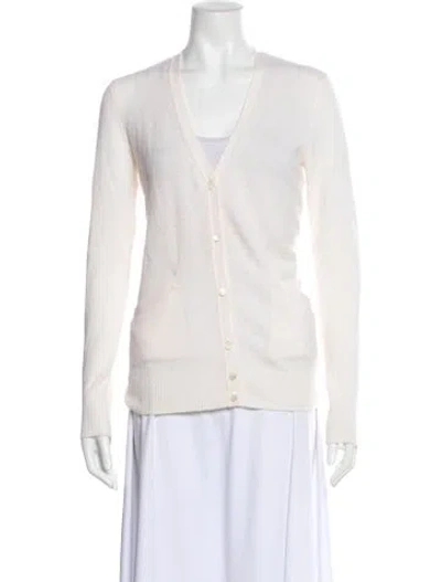 Pre-owned Equipment Cashmere V-neck Sweater In Neutral