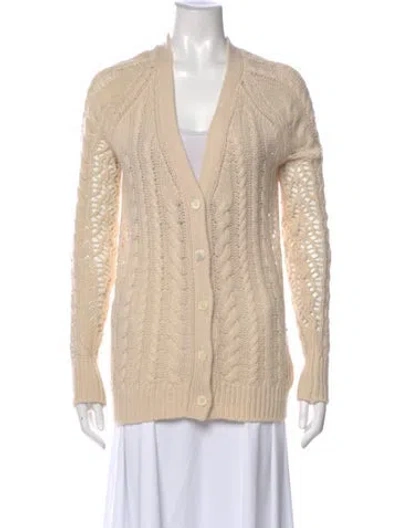 Pre-owned Equipment Cashmere V-neck Sweater In Neutral