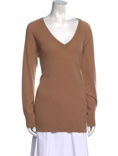 Pre-owned Equipment Cashmere V-neck Sweater In Neutral