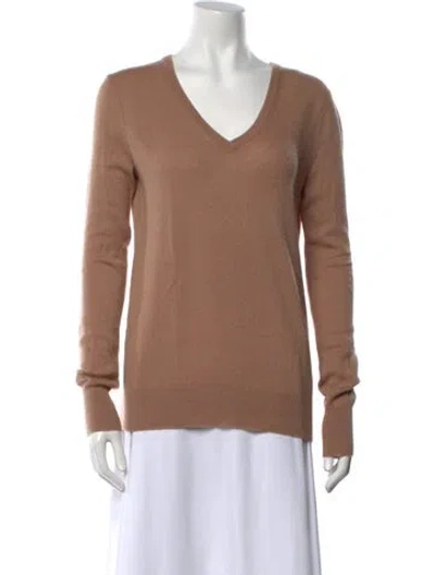 Pre-owned Equipment Cashmere V-neck Sweater In Neutral