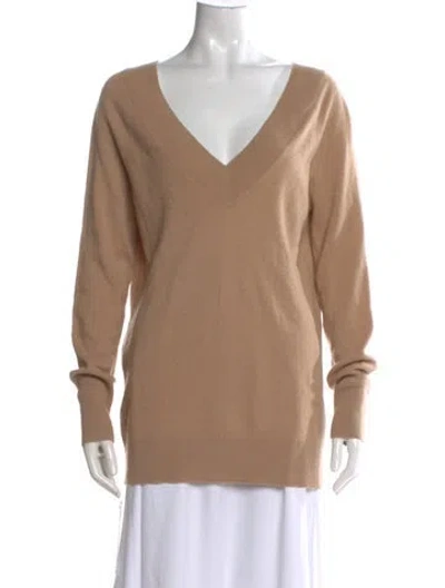 Pre-owned Equipment Cashmere V-neck Sweater In Neutral