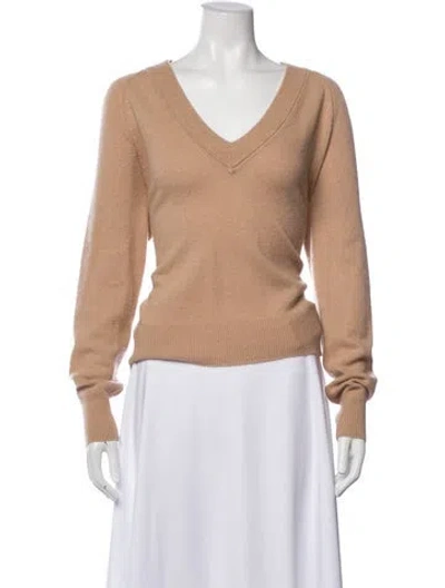 Pre-owned Equipment Cashmere V-neck Sweater In Neutral