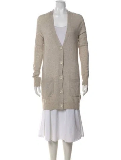 Pre-owned Equipment Cashmere V-neck Sweater In Neutral