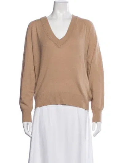 Pre-owned Equipment Cashmere V-neck Sweater In Neutral